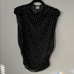 A&F Black Polka Dot Sleeveless Blouse